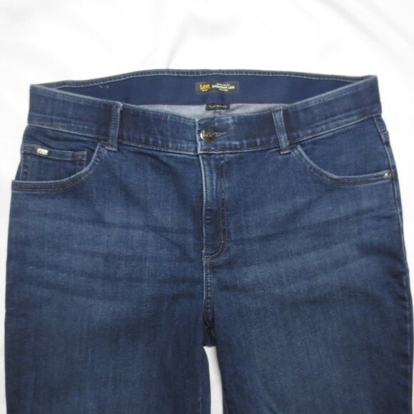 LEE womens JEANS blue STRAIGHT LEG regular fit MID-RISE flex motion SIZE 16W - Picture 5 of 10